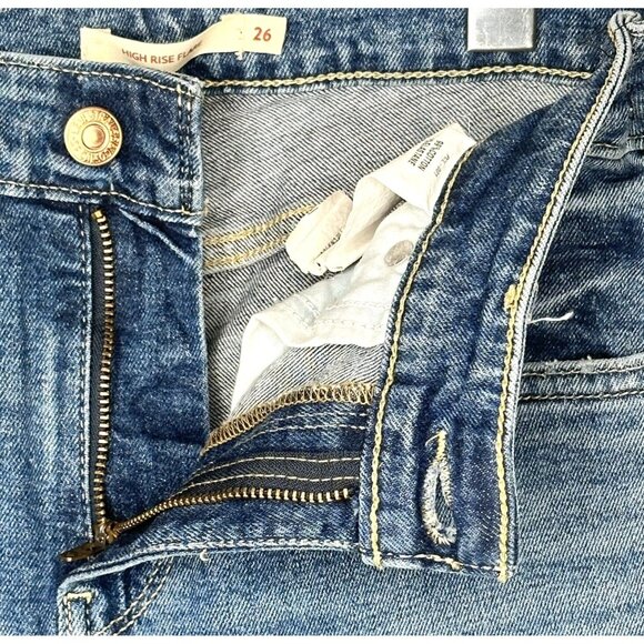 Levi's Womens Jeans 70's High Rise Bell Bottom Flare Distressed Cotton Sz 26x26 - Picture 8 of 16